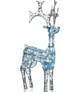 See how it glows. Shaped by white lights and faceted crystals, the Season's Designs reindeer captivates your family and friends with fantastical shine.