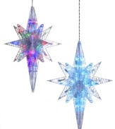 Light up you home day and night with the Bethlehem star from Kurt Adler. Twinkling clear or colored lights illuminate a magical holiday setting.