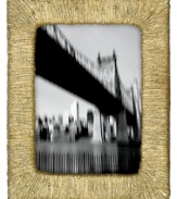 Set a scene with the rich texture and tone of Wrap picture frames, featuring the look of fine silken threads and the shine of plated brass. A luxe wooden back adds an elegant touch to the Donna Karan Lenox design.
