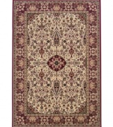The Everest Collection by Couristan offers a super-dense weave and a soft luxurious finish. The collection's thick pile features ultra-fine detail and the heavy hand of a handmade area rug. The Ardebil Ivory Red rug features an elegantly classic design in rich browns and reds against an ivory ground.
