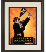 Michigan has plenty to show for their 1926 duel with Wisconsin, with an impressive final score of 37-0. Vibrant colors restored, team spirit alive and well, the framed cover art from that day's football program is a welcome addition to Wolverines country.