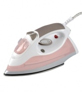 This Kalorik steam iron features a stainless steel soleplate that glides over fabric, wrestling away wrinkles with a steady stream of powerful steam. Stubborn wrinkles melt away with a burst-of-steam function, while vertical steaming helps you tackle draperies and upholstery with ease. One-year warranty. Model DA-31750.