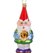 In the spirit of giving, present someone special with this Share the Love Christmas ornament. Mouth-blown and hand-painted for a signature Inge-Glas look.