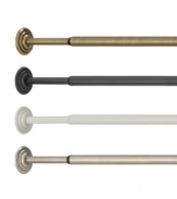 The perfect solution for hard-to-fit windows, the Coretto tension rod snugly fits between two walls or panels for secure, stylish support. Choose from four distinctive finishes.