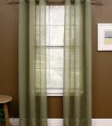 Sheer elegance. Semi-sheer crushed voile makes for beautiful draping and allows natural light to filter in, while brushed nickel grommets finish the look with classic style.