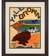 The Yale Bulldogs ran the Bears all the way back to Providence in '33, besting Brown 14-6. Vibrant colors restored, team spirit alive and well, this original cover art from that day's football program is a great piece for any alum of memorabilia collector.