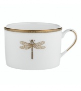 Adorned with delicate beetles and dragonflies, this classically shaped fine china cup combines simple elegance with casual style. The gold wing border makes your tabletop shine with elegance while the classic shape and delicate pattern exude style.
