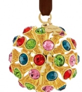 Out of this world, the Crystal Orbit ornament from kate spade new york dazzles with brilliant gold plating and glamorous crystal gems.