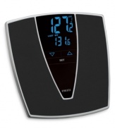 A step in the right direction. This sleek, smart scale displays current, last and percent of weight loss, helping you live a healthier lifestyle by keeping a precise record of your slim-down process. One-year warranty. Model SC-373.