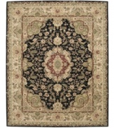 Expand beyond the standard borders of the room-size rectangle with the Nourison 2000 area rug collection. Classic in design, of the moment, while still boasting a chic sophistication, this rug features a medley of black and taupe with a floral pattern as intricate as a botanical drawing.