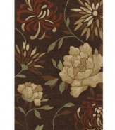 Blossoms pop against an espresso ground, brining beauty to every outdoor floor. This indoor/outdoor area rug from Dalyn is crafted from hand-hooked polypropylene for superb durability when exposed to the elements.