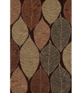 A bold leaf motif rendered in warm, earthy hues steeps your home in richness and character. Rife with lush texture and detail, this luxurious area rug from Dalyn is beautifully hand tufted in polyester and acrylic, ensuring superior color retention and long-lasting wear.