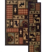 Add a little coziness to your decor with this down-home area rug set, complete with a cabin-chic motif. Crafted of durable polypropylene for years of long-lasting beauty.