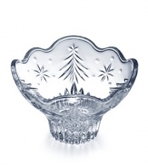 Stars and trees in clear glass make the Christmas Night bowl from Celebrations by Mikasa a holiday treasure you'll enjoy year after year. Fill with peppermints or potpourri for an extra festive touch.