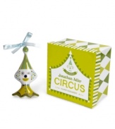 From the big top to the top of your tree, Jonathan Adler's circus clown will be the star attraction at every holiday in glossy green and white porcelain.