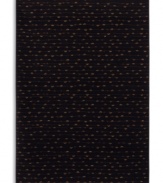 This soft, texturally interesting area rug from Karastan adorns your floor with an organic stripe pattern that suggests the look of beads strung across a bold black field. Ideal for any decor, made from 100% premium worsted 2-ply wool for a soft hand and long-lasting wear.