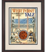Despite their loss to Yale, this restored program cover is an incredible salute to Army football, featuring the glorious Black Knights marching to battle in 1921. A fun piece for military families.