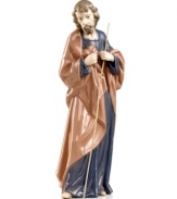 Delicately handcrafted from porcelain and brought to life in simple, subdued hues, Joseph stands off to the side & marvels at his newborn son, the baby Jesus. This picturesque nativity figurine captures the wonder & glory of the Christmas miracle.