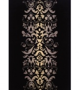 Play with patterns! Wake up your decor with Momeni's irresistibly contemporary rug. A vintage-inspired motif of plumes and blooms adorns this black wool rug, hand-tufted for texture and superior softness.