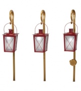 Delight family and friends this holiday season with this set of three outdoor musical lanterns. Featuring a motion sensor activating 30 Christmas songs with coordinated LED lighting effects, these lantern immediately put anyone in the holiday mood.