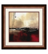 Music to the ears of modern art lovers, Laurie Maitland's Symphony in Red and Khaki I is an abstract collision of earth, water and sky. This bold new vision makes a powerful statement in ultra-contemporary homes. Contrasted by a classic walnut frame with black trim.