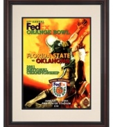 Sooners fans can keep the celebration going indefinitely with a framed copy of the 2001 Orange Bowl program cover. Oklahoma football came out on top that fateful January day, winning 13-2 against Florida State.