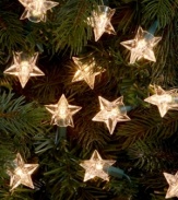 Star light, star bright. Add new brilliance to your tree with a strand of whimsical white stars from Kurt Adler.