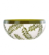 Silhouetted vines unfurl from a band of green on the softly frosted Botanical Boutique crystal bowl, bringing a fresh hint of the outdoors to your table. From Lenox. Qualifies for Rebate