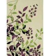 Make your home your sanctuary with the nature-inspired beauty of this Utopia rug from Sphinx. Fresh green and violet hues bring life to splayed branches and tiny blossoms in this hand-tufted rug. With an ultrasoft, lustrous finish for a blissful result.