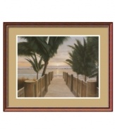 Turn your bedroom or living room into a tree-lined paradise with the Palm Promenade art print by Diane Romanello. A soft, hazy finish gives the seaside landscape an ethereal sensibility. With a gleaming cherry-colored wood frame.