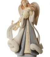 A gentle angel figurine brings joyous tidings to your home with her exquisitely crafted design and Peace on Earth inscription.
