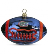 Team and Christmas spirit go hand in hand with the Florida football ornament. Hand-painted glass is something students, alum and fans will cheer.