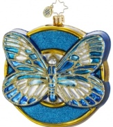 A beautiful butterfly with a beautiful message. The handcrafted Wings of Hope charity ornament supports diabetes awareness in blue and gold glass by Christopher Radko.