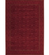The Everest Collection by Couristan offers a super-dense weave and a soft luxurious finish. Power-loomed for a luxuriously thick pile and ultra-fine detail. The Gridiron Crimson rug offers a rich red ground splashed with whimsical polka dots in light red and black, a modern touch for any room in the house.