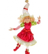 A unique & joyous celebration of Christmas, the Party Girl Pixie figurine features vibrant red and green fabrics and bell accents to bring a festive feel to your holiday setting. An intricately crafted design from Mark Roberts.