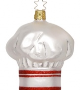 Inspired by the chefs who prepare countless meals during the holidays, this Inge-Glas ornament evokes a sentimental feeling with thoughts of family gatherings around a dinner table. Mouth-blown and hand-painted.