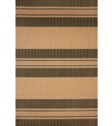 Stripecast: with wide, colorblocked bands and rich texture, Liorra Manne's Tropez Stripe rug has the ability to pull a room together in chic, relaxed style. UV-stabilized, mold and mildew-resistant, the versatile rug in oatmeal and natural hues is equally pretty indoors or out.