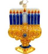 Happy holidays to all. Host a dual celebration this Christmas or start a new Hanukkah tradition with the Marvelous Menorah ornament, handcrafted by Christopher Radko in shimmering glass.