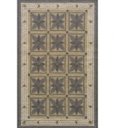 Add a floral flourish to any space with this indoor/outdoor rug from Momeni. Steel-gray flowers and a pretty petal border are hand-hooked in surprisingly soft, enduringly bright and always clean-to-clean polypropylene -- just hose it down and enjoy years of unique style.