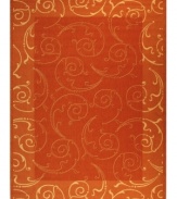 Sunny orange accents give life to this graceful area rug, which can be placed inside your home or out on the patio. Made with a specially designed sisal weave, the Courtyard offers elegant looks and exceptional durability. (Clearance)