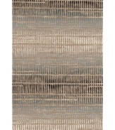 Pulling together distressed and ombre striping designs, the Jamestown area rug from Kenneth Mink boasts unique texture in its carved detailing and dense, yet luxurious pile. Made in Turkey of durable heat-set polypropylene for pure style that endures.