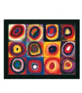 Make your home sing with the brilliant geometric patterns of Farbstudie Quadrate. A visionary abstract artist, Wassily Kandinsky sought inspiration in another art form-music. On canvas with a smooth black frame.