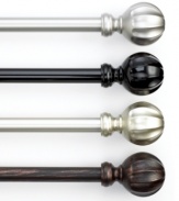 Give your windows a bold look of distinction with the Emerson curtain rod set, featuring round finials with stately architectural details. Choose from four versatile finishes.