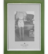 A textured green border makes the otherwise classic Chamber's Bay picture frame a standout in any room. With silver-plated trim for timeless polish, it's a keeper from kate spade new york.