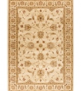 Inspired by intricately-woven rugs of Persia, the Meshad area rug offers beautiful, transitional style. Soft tones like cream, gold and sage are woven in dense, heavy-weight heat-set polypropylene for a surprisingly lush, high-fashion addition to any room. Made in the USA.