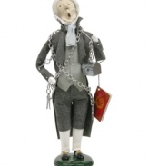 White as a ghost, Jacob Marley continues to haunt Scrooge and others who share his miserly ways. He's under lockbox and key, crafted with the unmistakably charm of Byers' Choice. An essential part of the Christmas Carol collection.