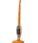 Say I do to your vacuum with no strings attached! Cordless and always ready to clean, the bagless stick/handheld vacuum from Electrolux removes dirt and dust from bare floors, area rugs countertops and upholstery in a jiff! An ultra lightweight body and 180-degree swivel head allow you to get in, around and under anything with total ease. Two-year warranty. Model EL1014A.