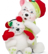 It's a family affair for these two bears, featuring matching accessories in festive holiday hues, plus the soft, flexible features and unmistakable style of Annalee.
