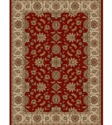 Rendered with intricate floral designs in a sumptuous red and neutral color palette, this area rug set from Kenneth Mink offers a cohesive look for your entire home. Woven of plush olefin for lasting softness and durability. Includes five rugs.