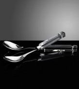 Give your table a distinctly modern edge with Lexington salad servers from Oleg Cassini. Bold geometric handles cut in heavy optic glass put designer style in the palm of your hands.